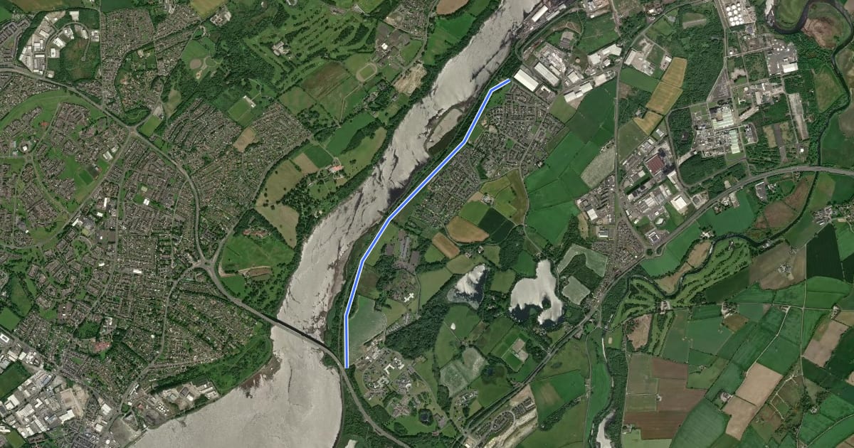 Маршрут Strathfoyle Greenway на спутниковом снимке