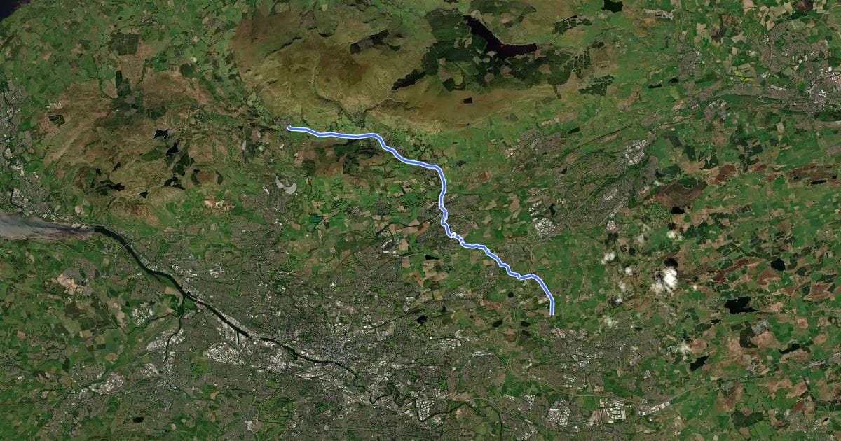 Маршрут Strathkelvin Railway Path на спутниковом снимке