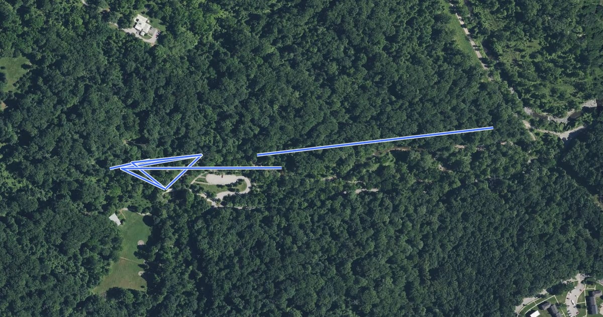 Маршрут Stream Trail на спутниковом снимке