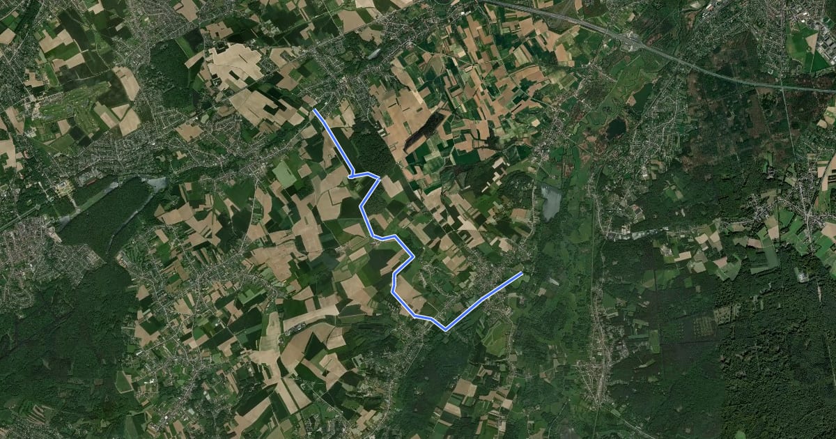 Маршрут Streek-GR Dijleland Variant Neerijse - Leefdaal на спутниковом снимке
