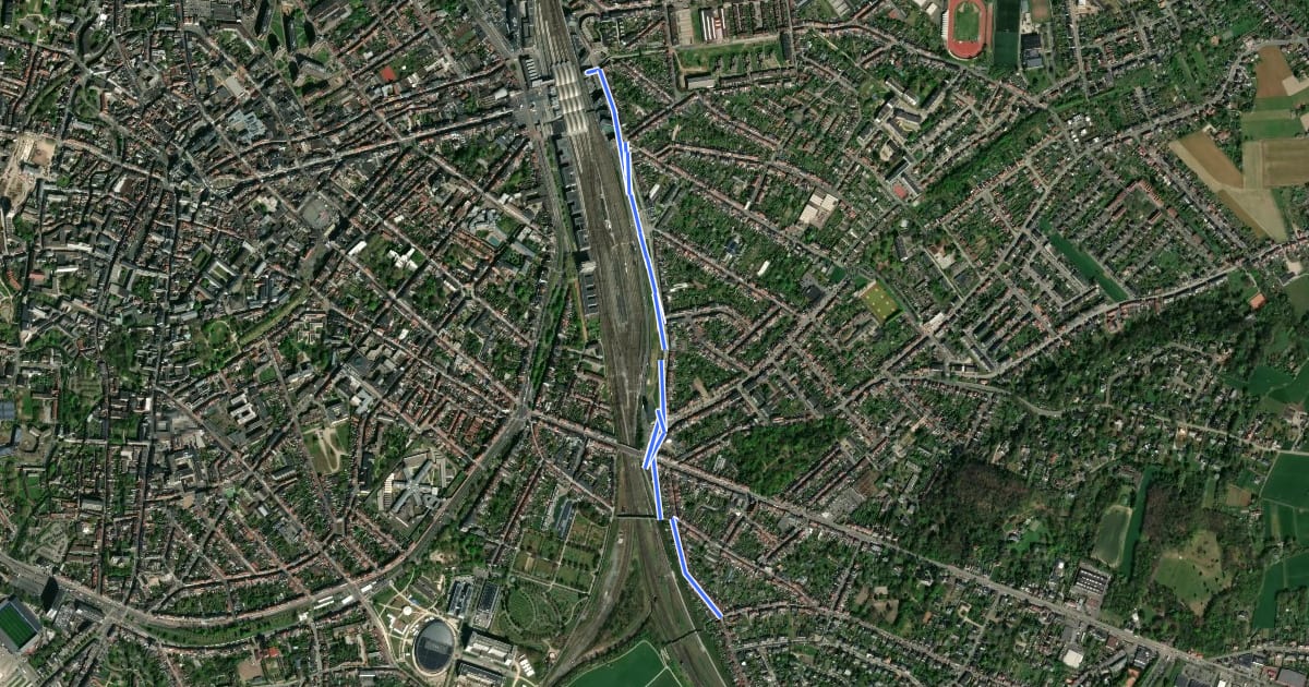 Маршрут Streek-GR Hageland Aanlooproute Leuven на спутниковом снимке