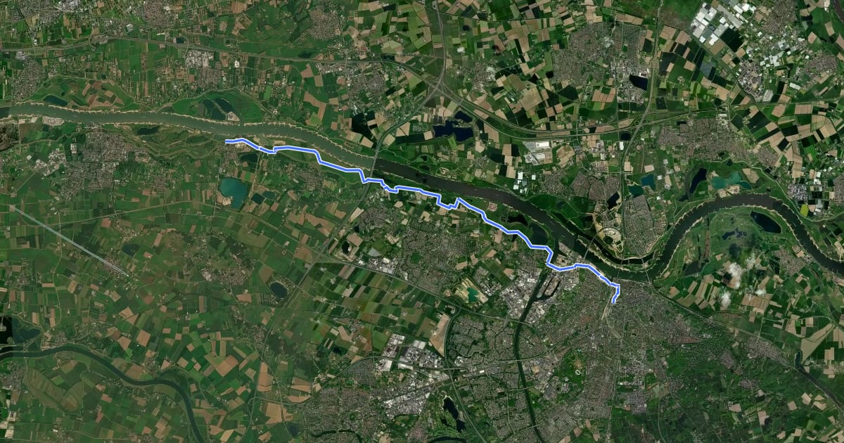 Маршрут Streekpad Rijk van Nijmegen - 01 на спутниковом снимке