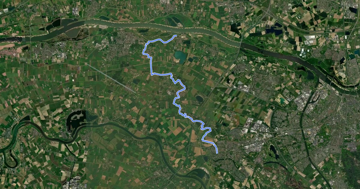 Маршрут Streekpad Rijk van Nijmegen - 02 на спутниковом снимке