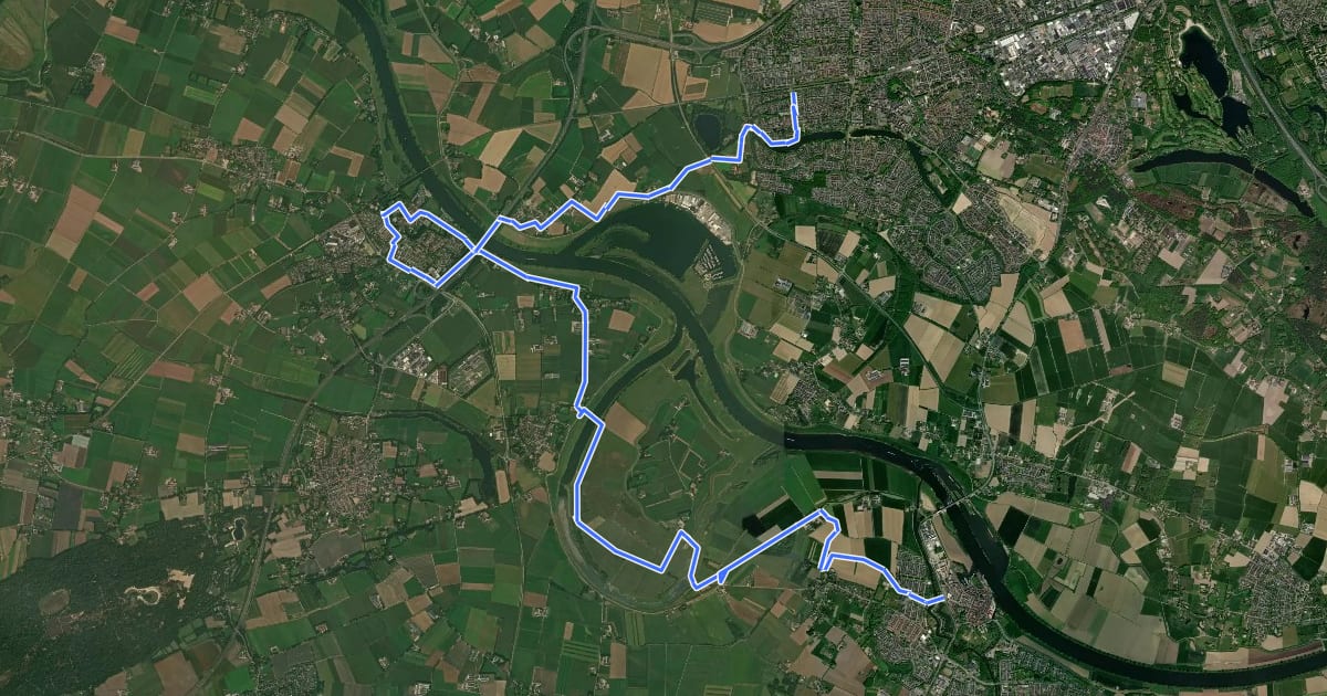 Маршрут Streekpad Rijk van Nijmegen - 03 на спутниковом снимке