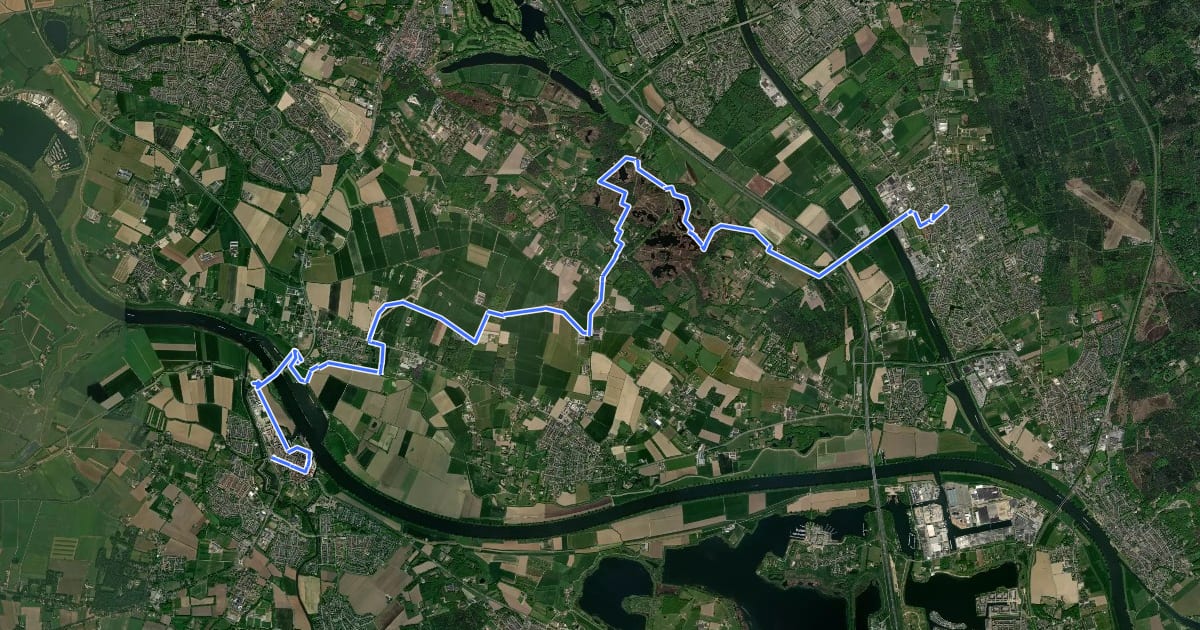 Маршрут Streekpad Rijk van Nijmegen - 04 на спутниковом снимке