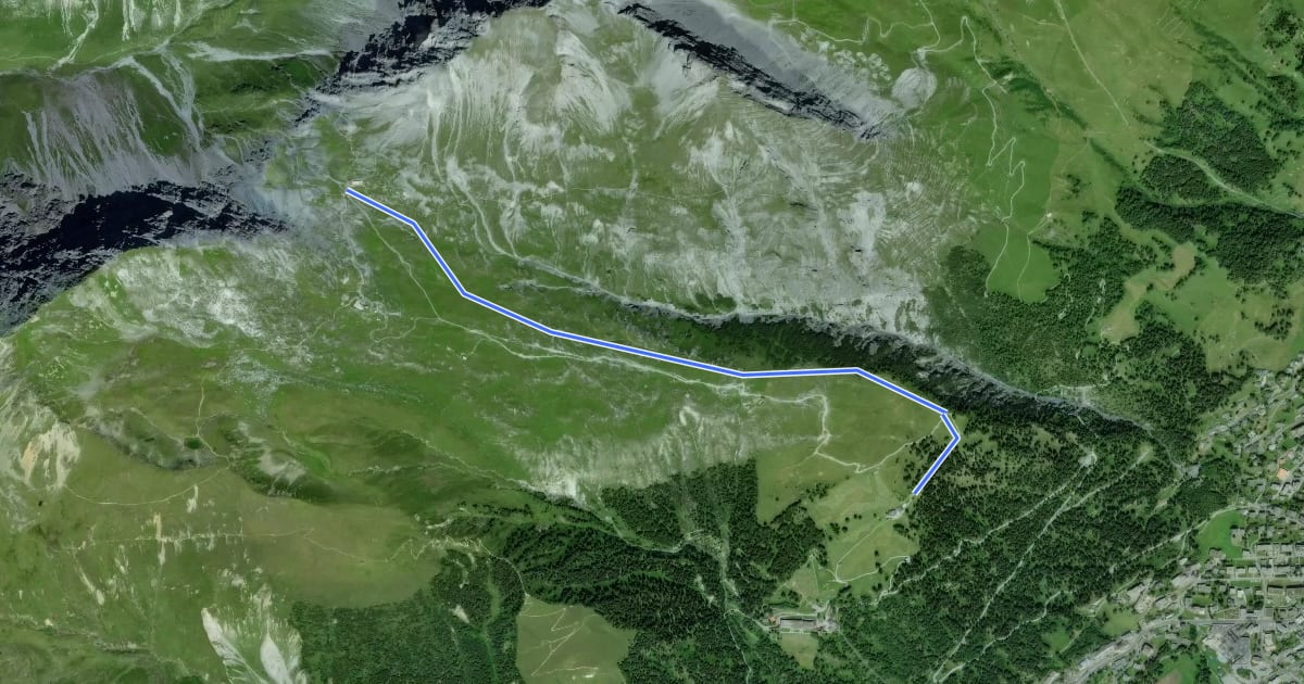 Маршрут Strelaalp - Strelapass на спутниковом снимке