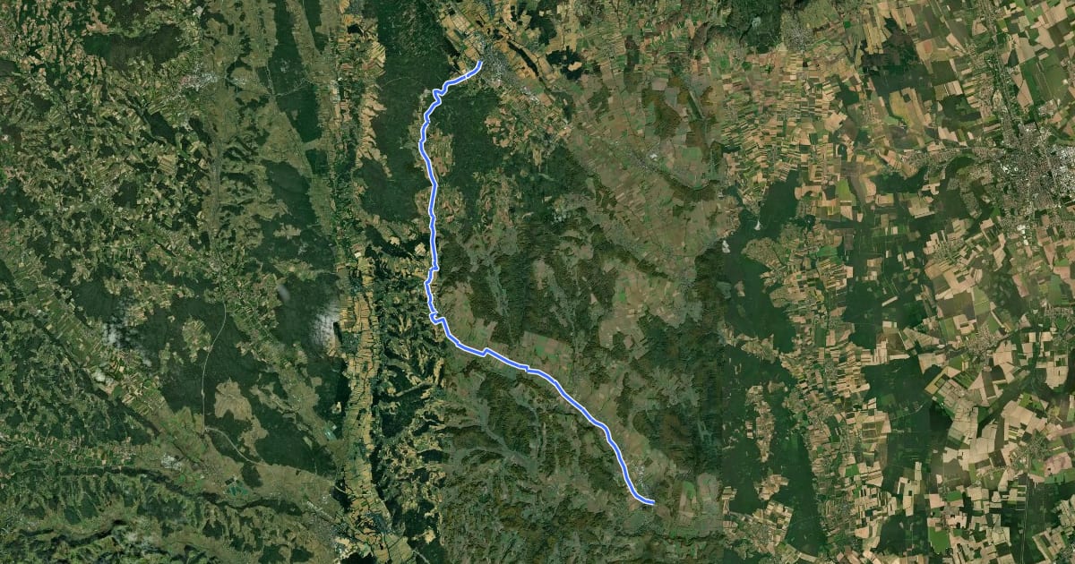Маршрут Stremtal-Radwanderweg на спутниковом снимке