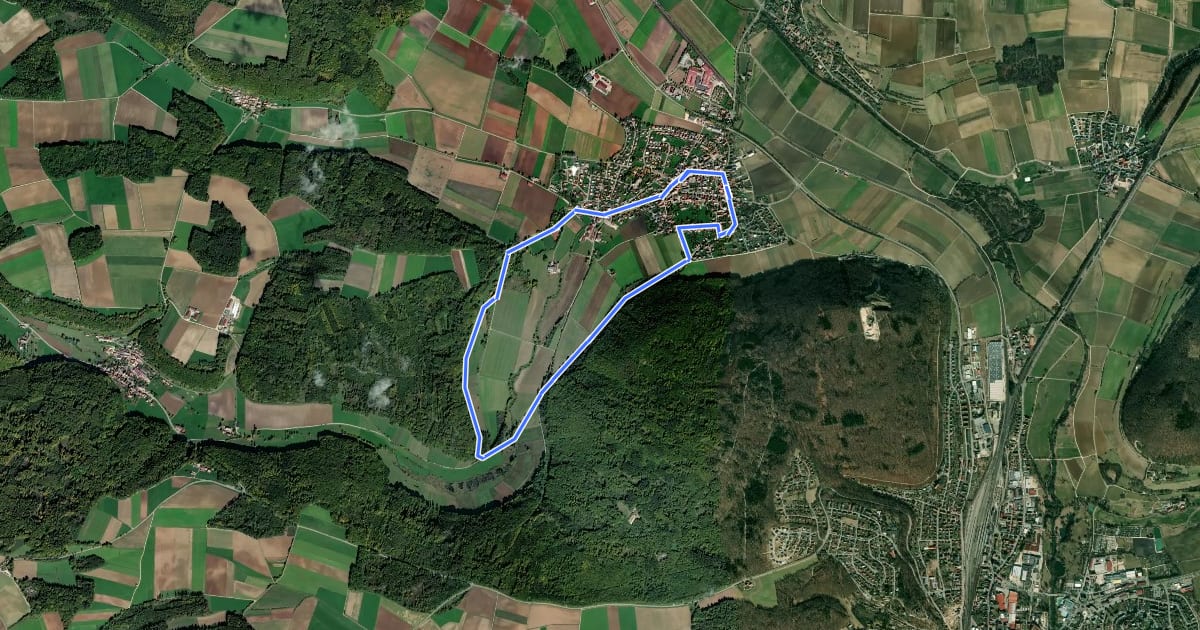 Маршрут Streuobst-Erlebnis-Weg Route Wettelsheim на спутниковом снимке