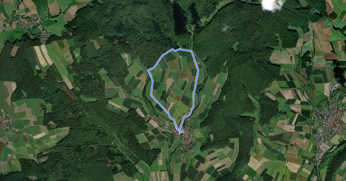 Маршрут Streuobst-Route на спутниковом снимке