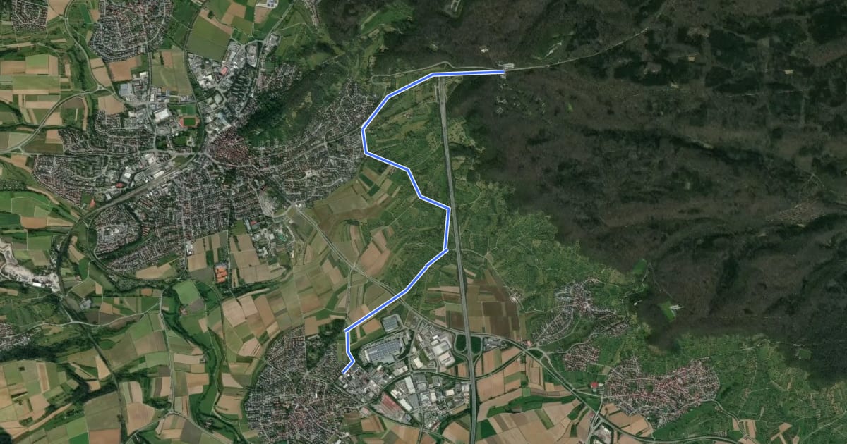Маршрут Streuobsterlebnisweg Gültstein на спутниковом снимке