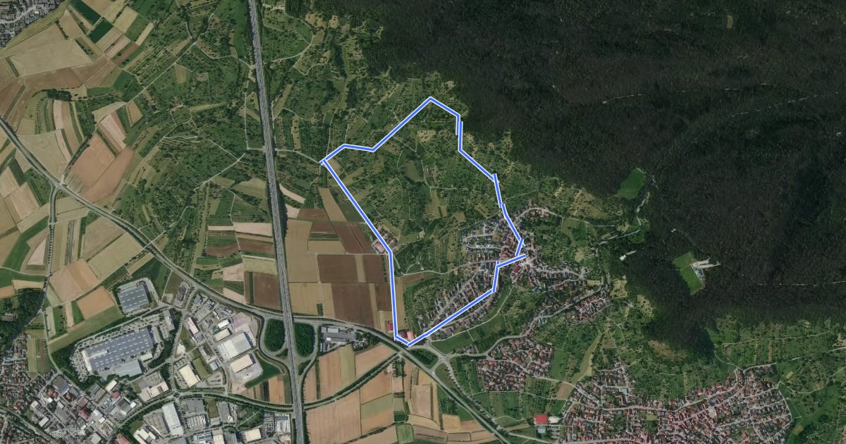 Маршрут Streuobsterlebnisweg Möchberg на спутниковом снимке