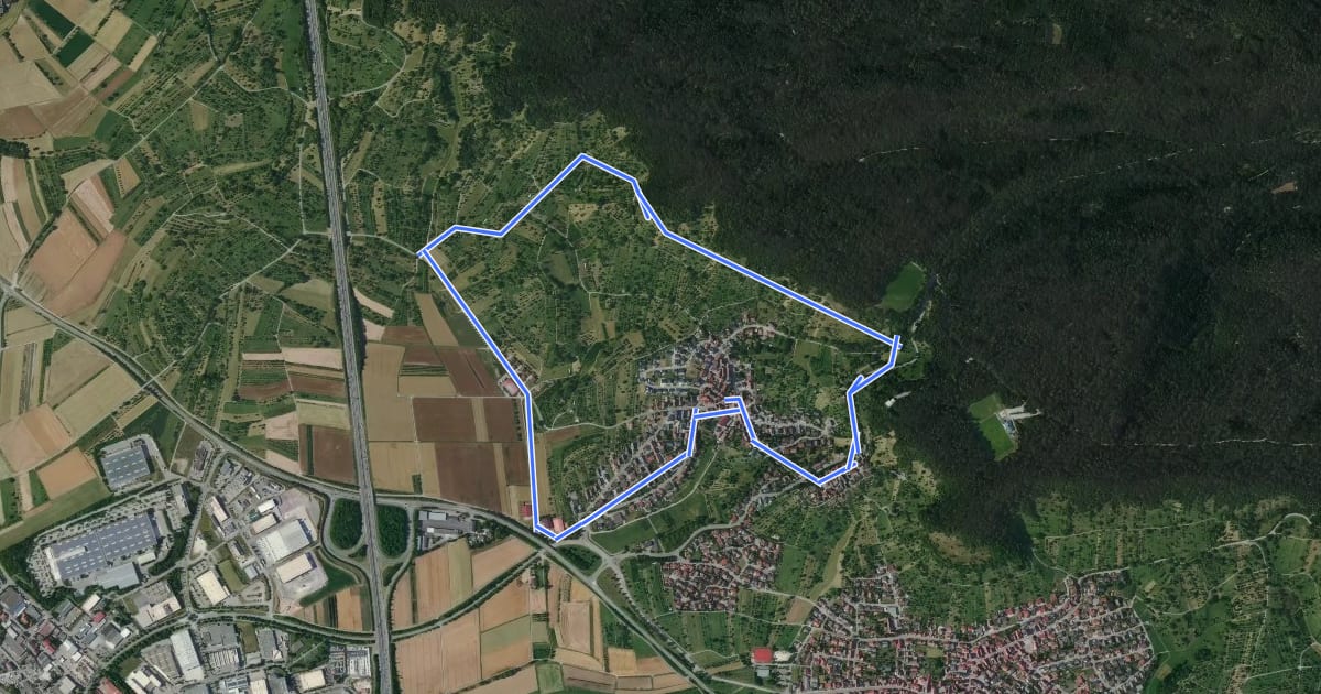 Маршрут Streuobsterlebnisweg Möchberg Variante Panoramaweg на спутниковом снимке