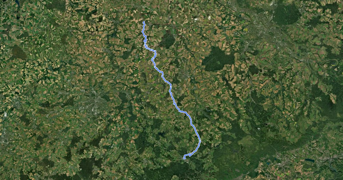Маршрут Striegistalwanderweg на спутниковом снимке