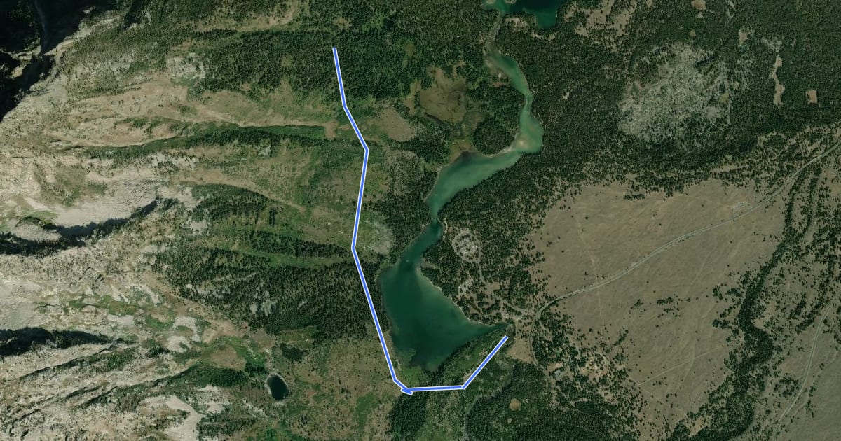 Маршрут String Lake Trail на спутниковом снимке