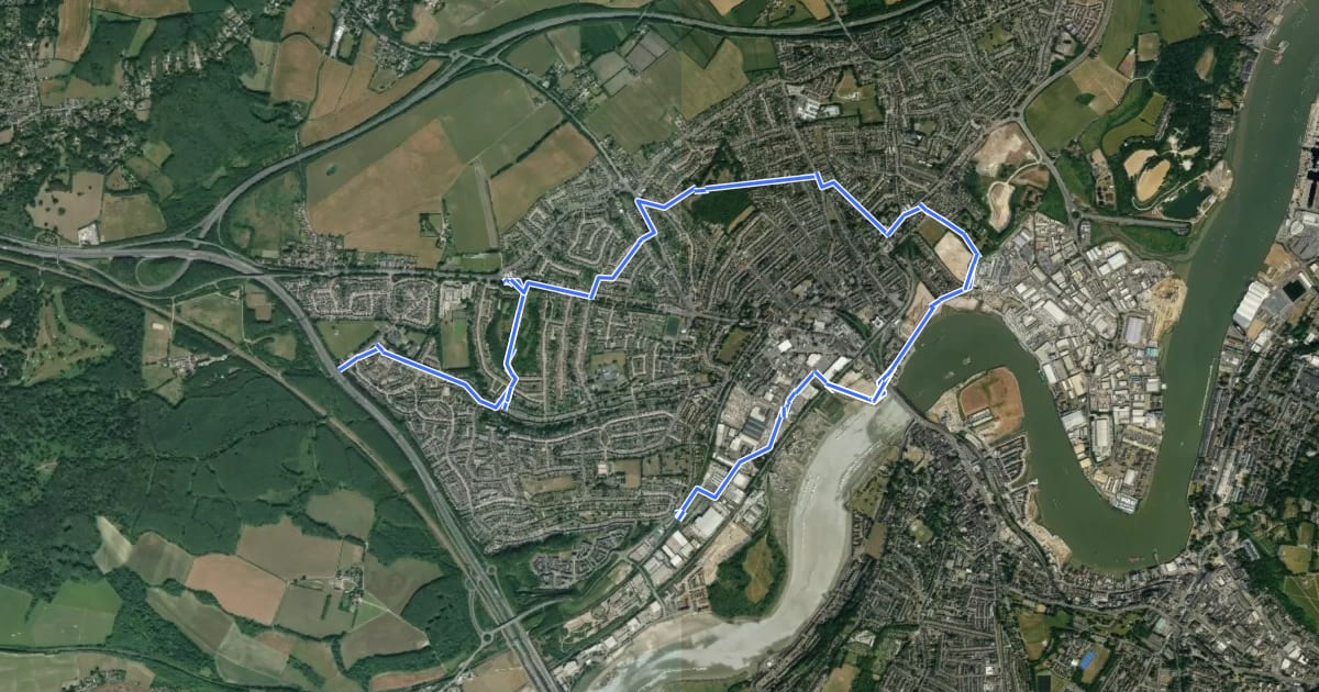 Маршрут Strood Community Trail на спутниковом снимке