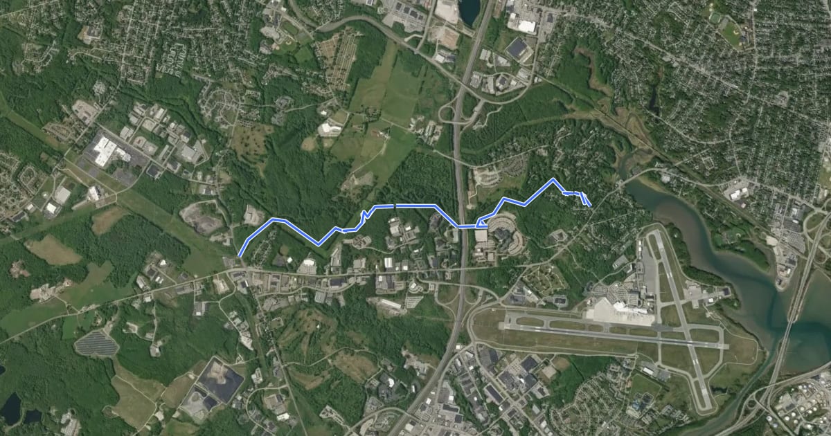 Маршрут Stroudwater Trail на спутниковом снимке