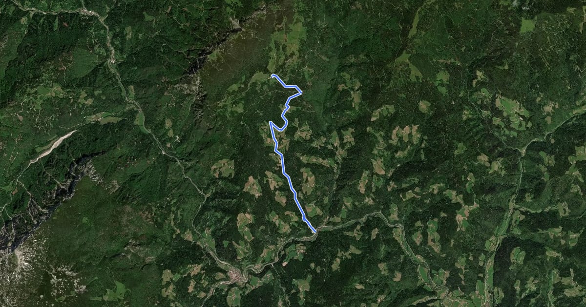Маршрут Struge - Pl. Cirkovnica - Koča na Loki на спутниковом снимке