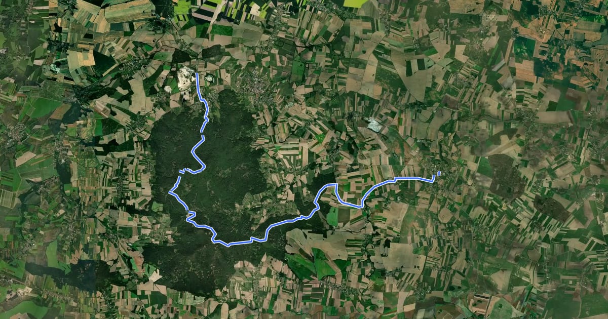 Маршрут Strzeblów - Jordanów Śląski на спутниковом снимке
