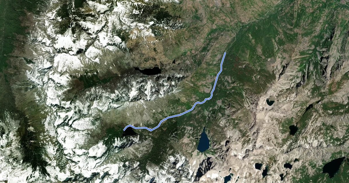 Маршрут Stuart Lake Trail на спутниковом снимке