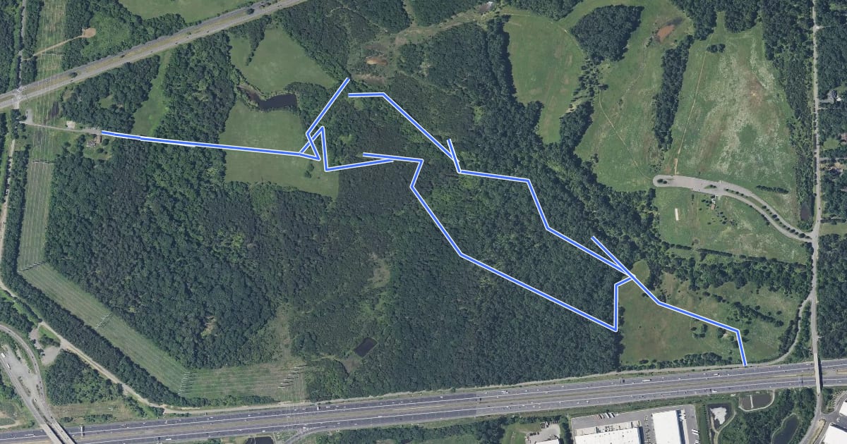 Маршрут Stuart's Hill Loop на спутниковом снимке