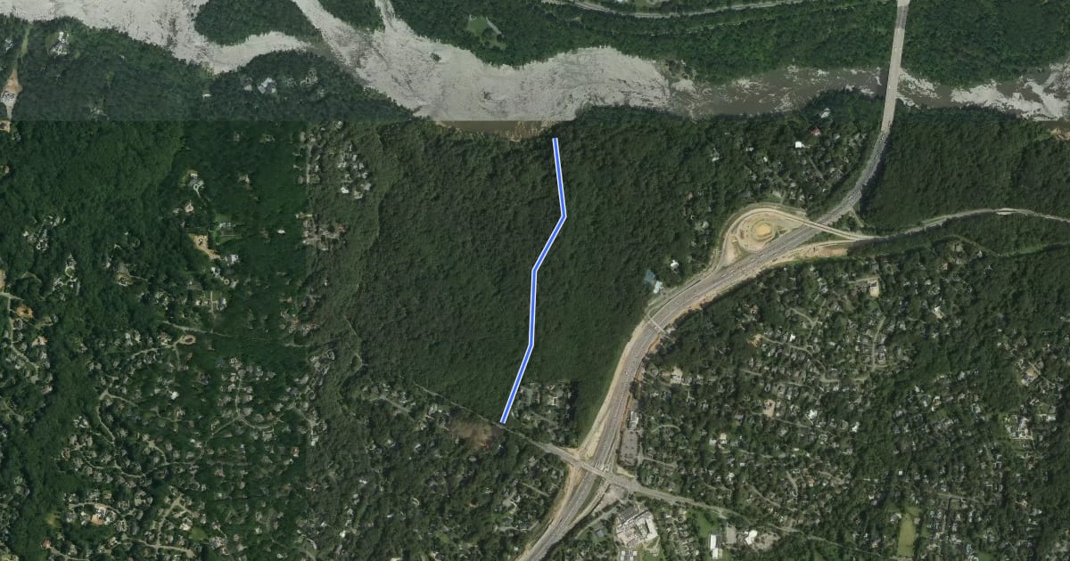 Маршрут Stubblefield Falls Overlook на спутниковом снимке