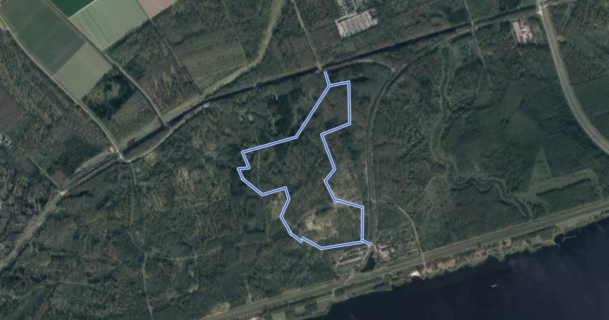 Маршрут Stuifketelroute на спутниковом снимке