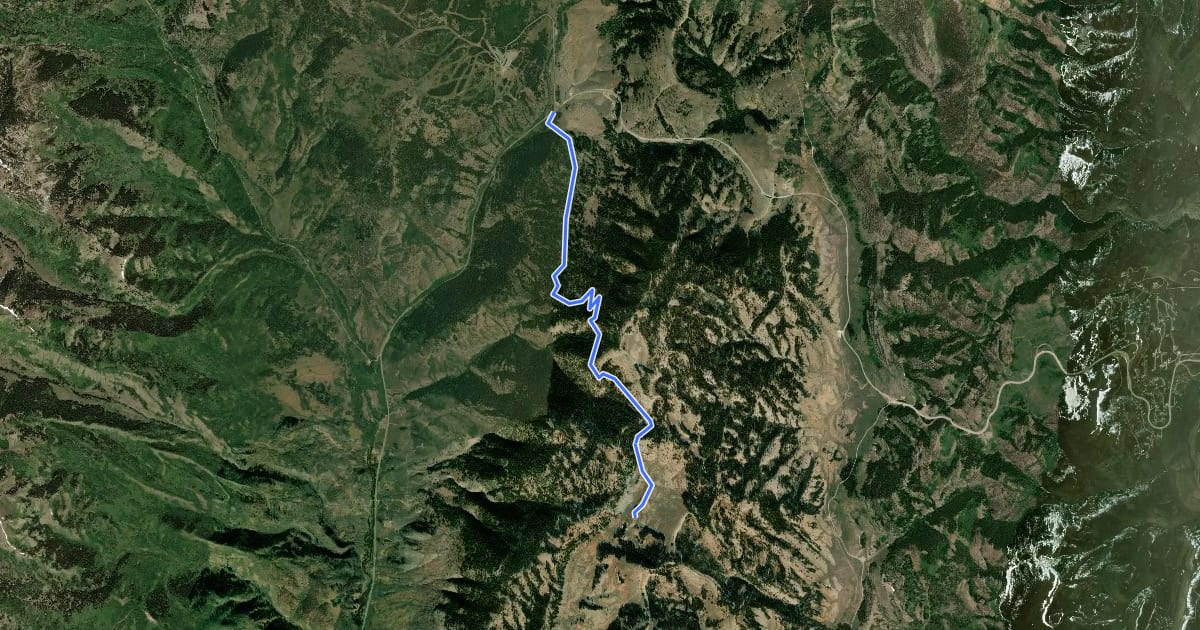 Маршрут Stump Hollow Trail на спутниковом снимке