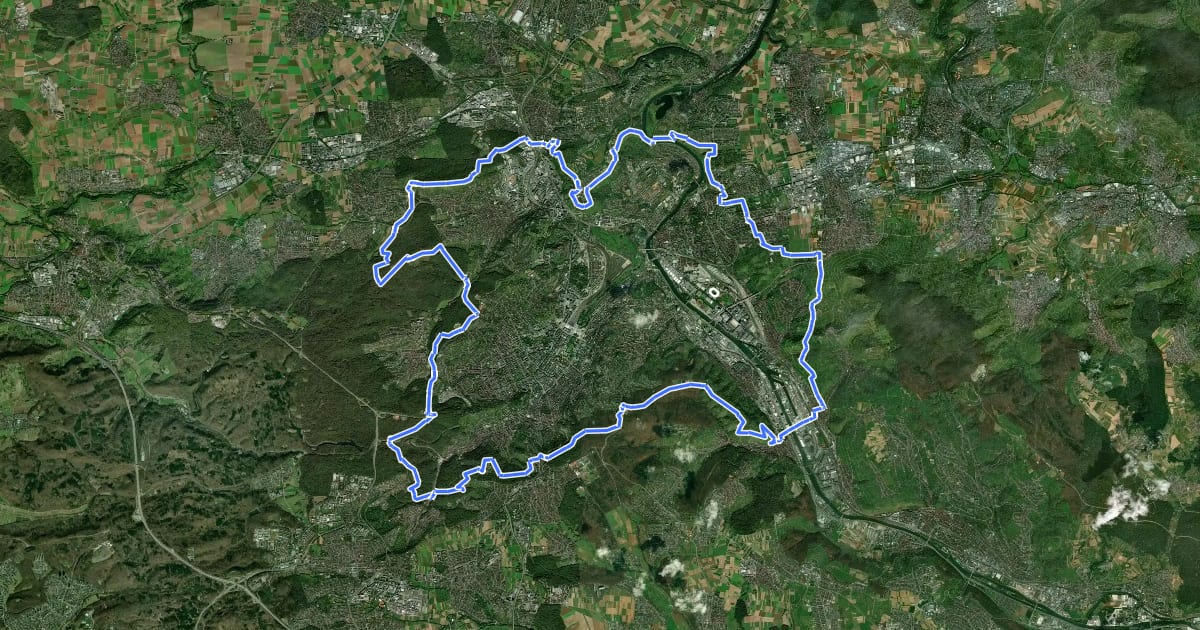 Маршрут Stuttgarter Rundwanderweg - Rößleweg на спутниковом снимке
