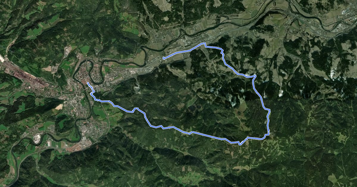 Маршрут Styrian Iron Trail, Etappe 10 на спутниковом снимке