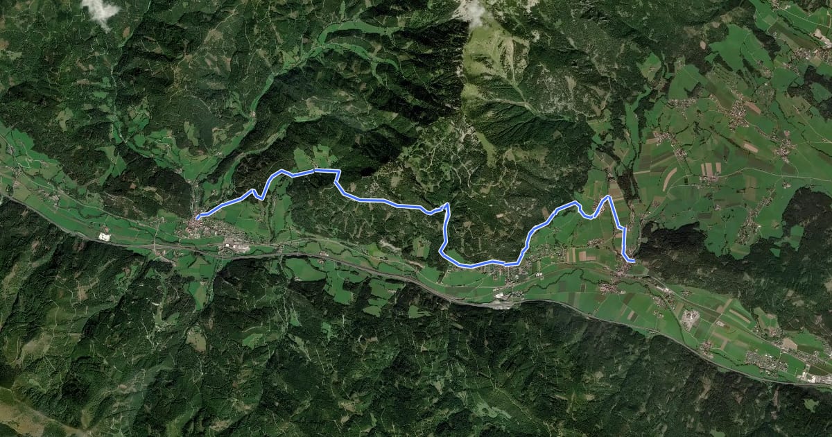 Маршрут Styrian Iron Trail, Etappe 2 на спутниковом снимке