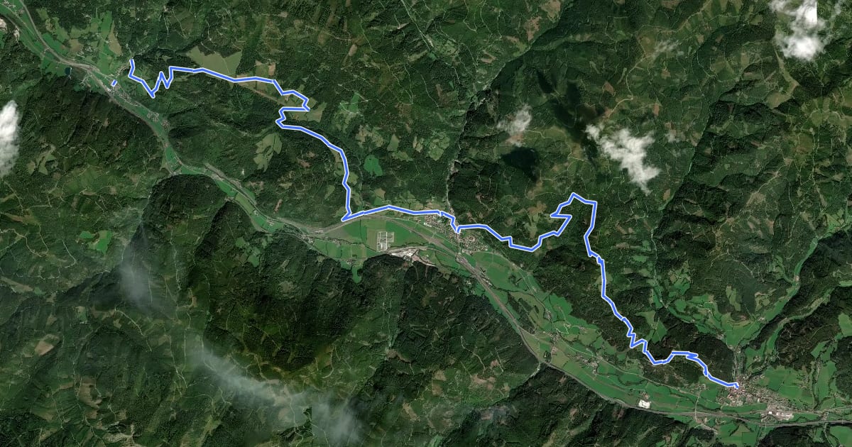 Маршрут Styrian Iron Trail, Etappe 3 на спутниковом снимке