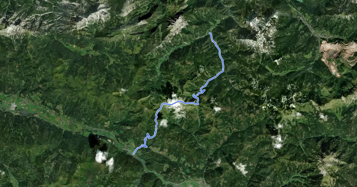 Маршрут Styrian Iron Trail, Etappe 4 на спутниковом снимке