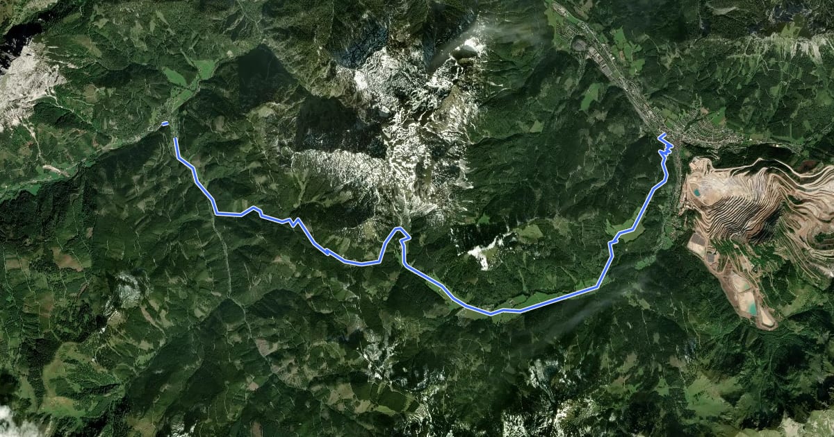 Маршрут Styrian Iron Trail, Etappe 5 на спутниковом снимке