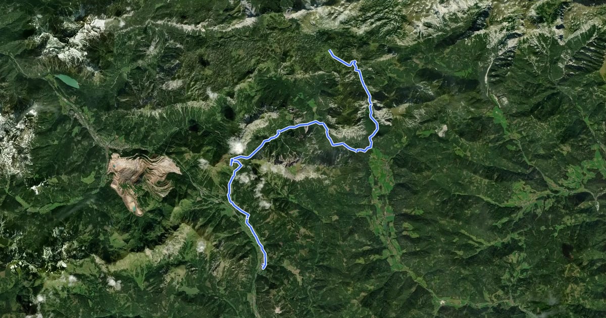 Маршрут Styrian Iron Trail, Etappe 7 на спутниковом снимке