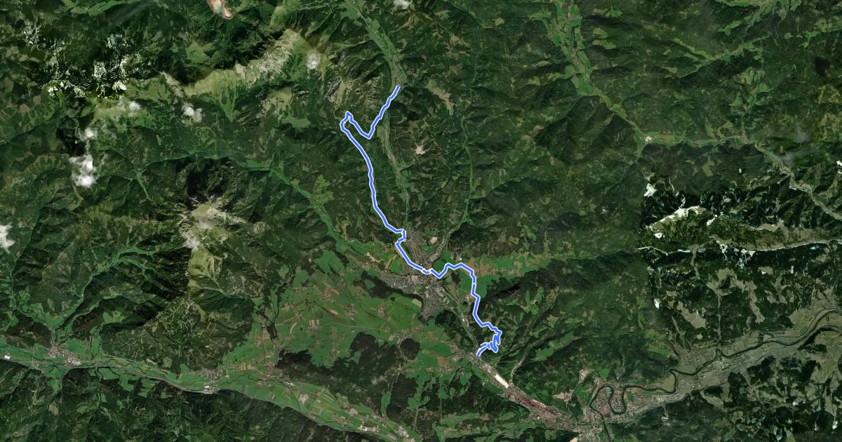 Маршрут Styrian Iron Trail, Etappe 8 на спутниковом снимке