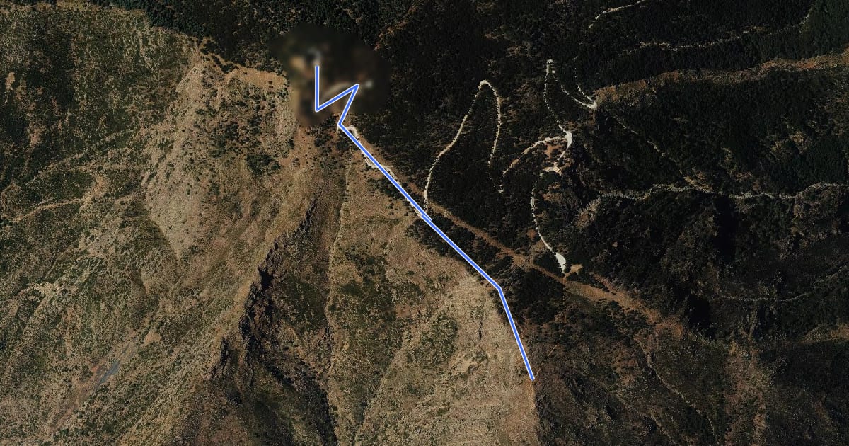 Маршрут Subida al Pico Los Reales на спутниковом снимке