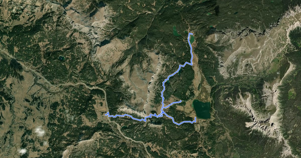 Маршрут Sublette Mountain CDT Alternate на спутниковом снимке