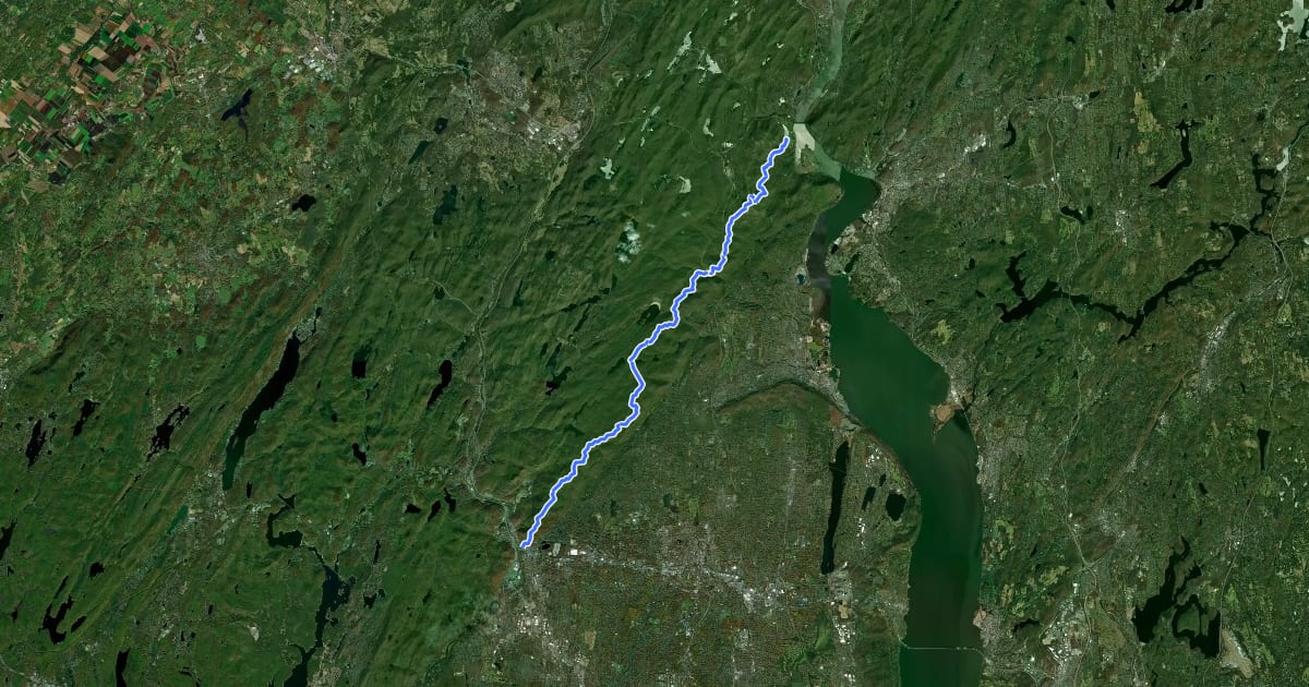 Маршрут Suffern - Bear Mountain Trail на спутниковом снимке