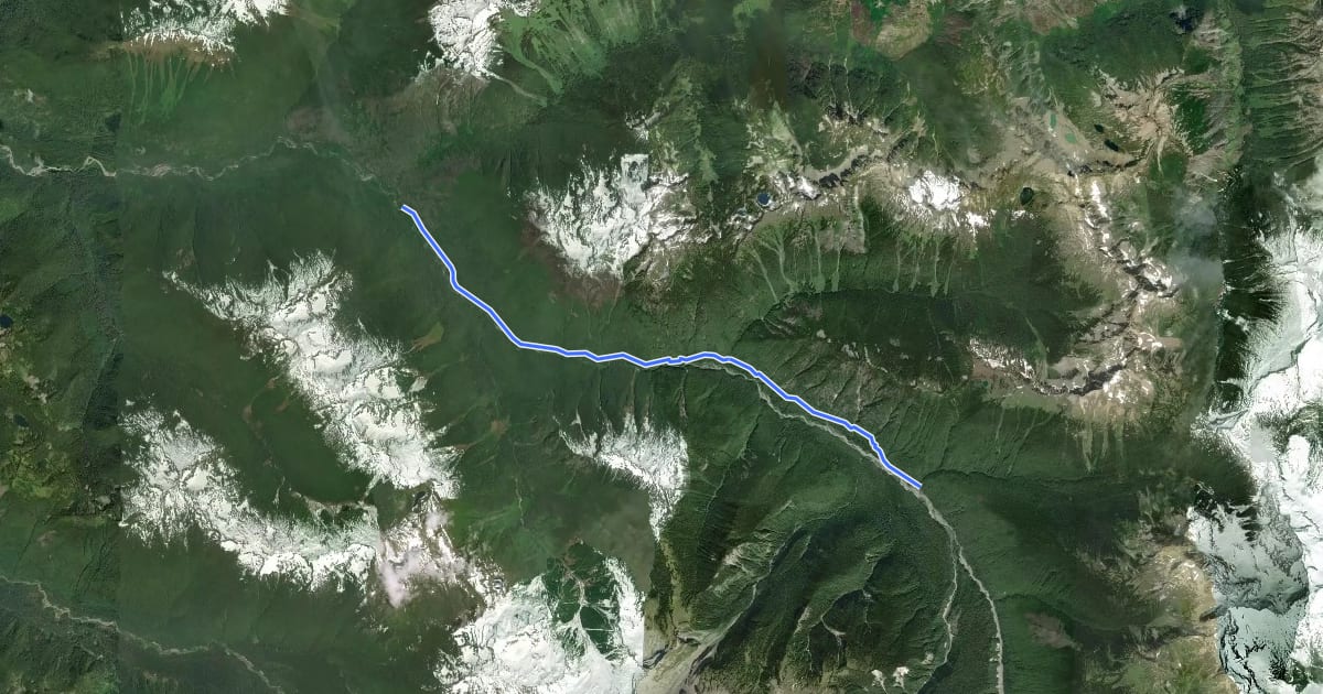 Маршрут Suiattle River Trail на спутниковом снимке