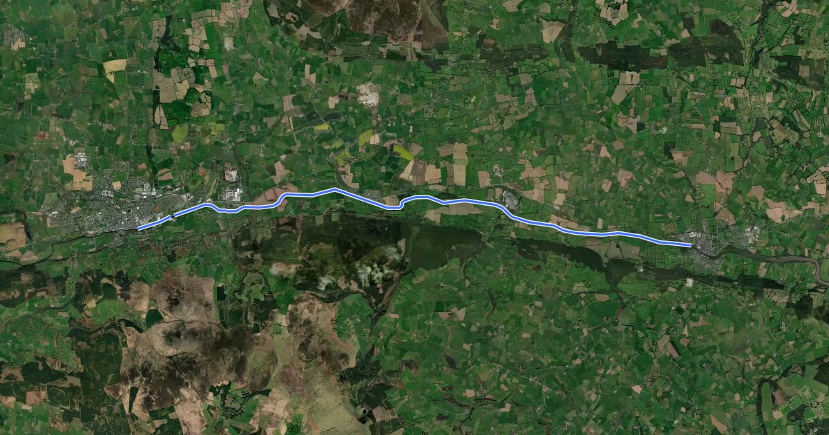 Маршрут Suir Blueway на спутниковом снимке