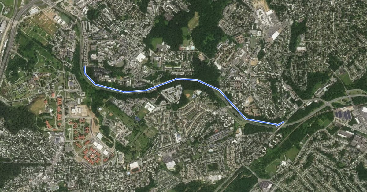 Маршрут Suitland Bike Path на спутниковом снимке