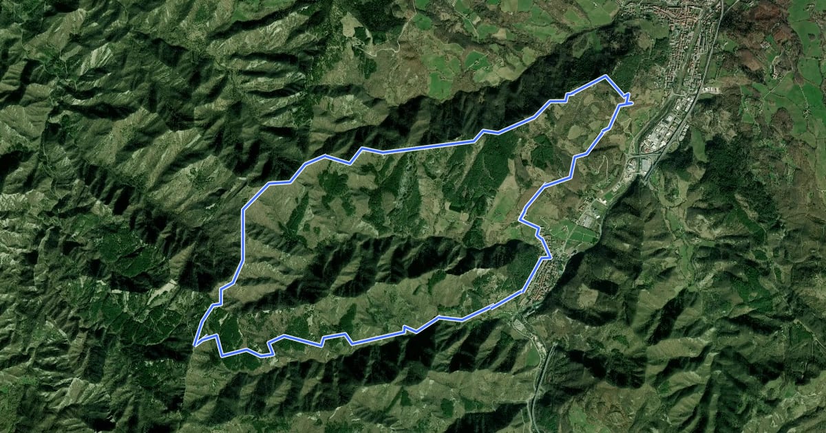 Маршрут Sul M.Carpano da S.Piero e Bagno di Romagna на спутниковом снимке
