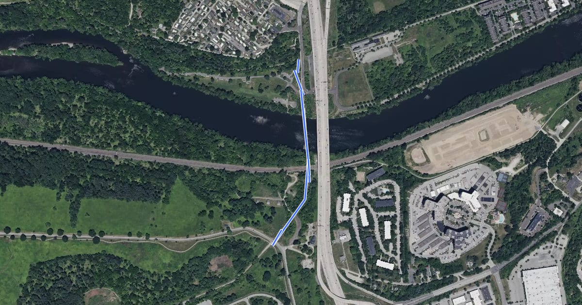 Маршрут Sullivan's Bridge Trail на спутниковом снимке