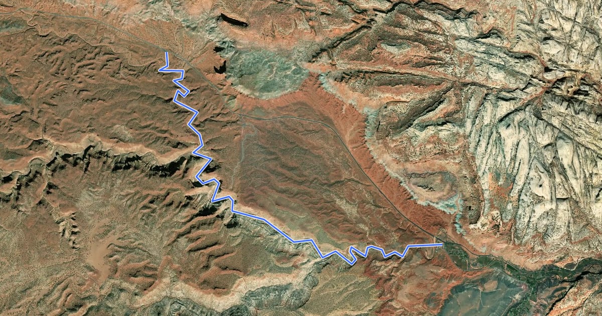 Маршрут Sulphur Creek Top-Down Route на спутниковом снимке