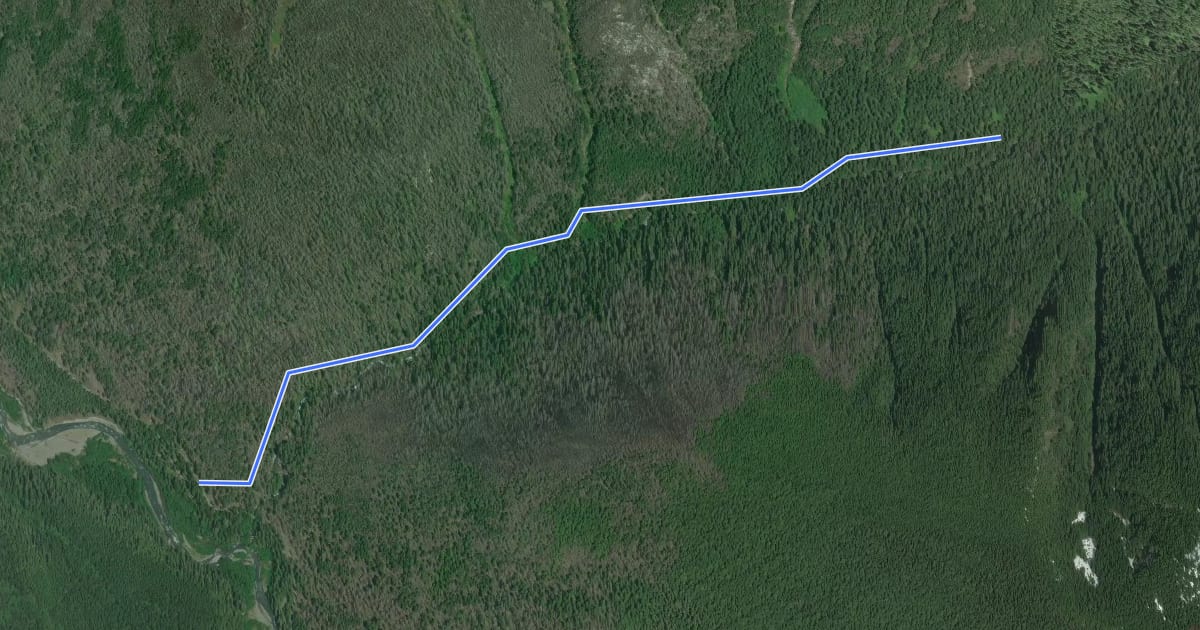 Маршрут Sulphur Creek Trail на спутниковом снимке