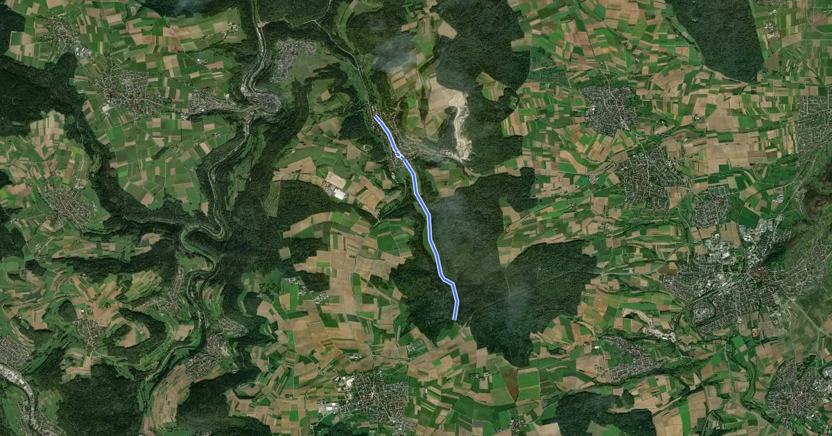 Маршрут Sulz am Eck - Herrenplatte (Jettingen) на спутниковом снимке