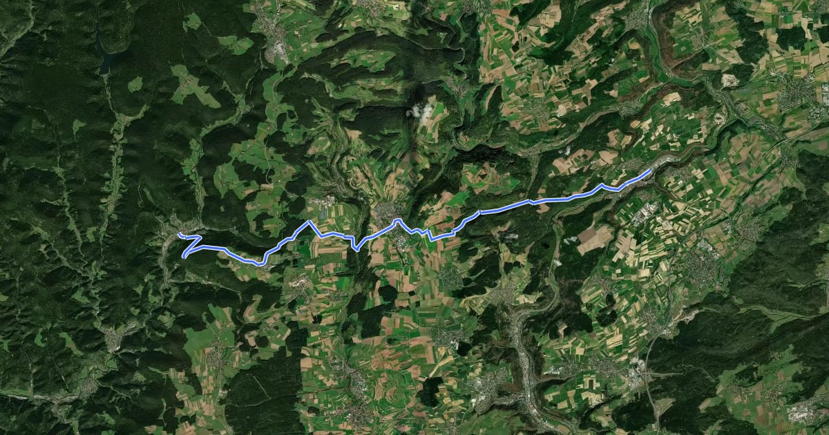 Маршрут Sulz am Neckar - Alpirsbach на спутниковом снимке