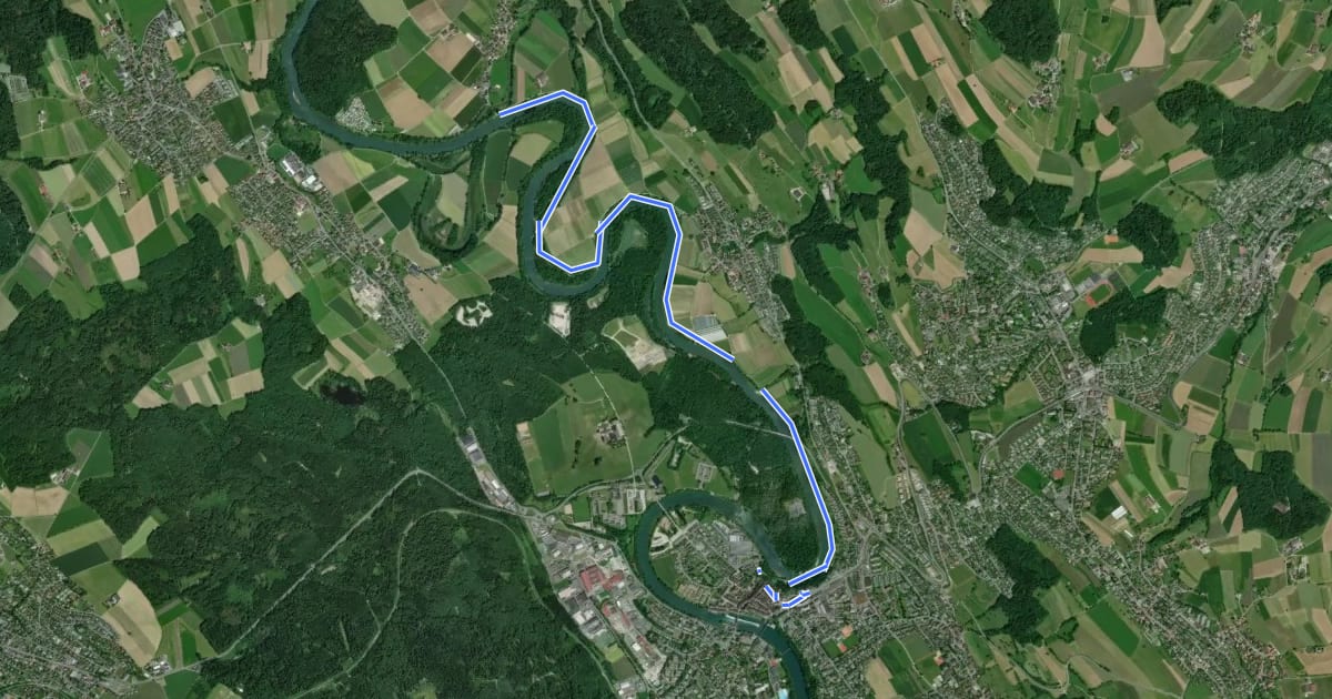 Маршрут Sulz Fähre - Bremgarten на спутниковом снимке