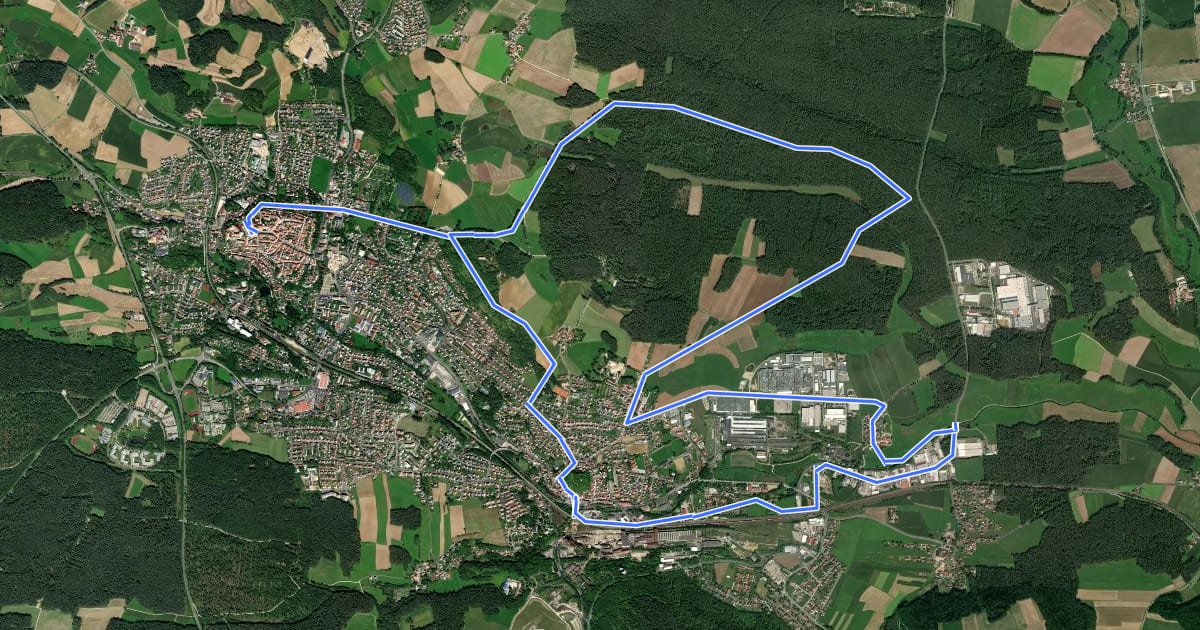 Маршрут Sulzbach-Rosenberg 3 на спутниковом снимке