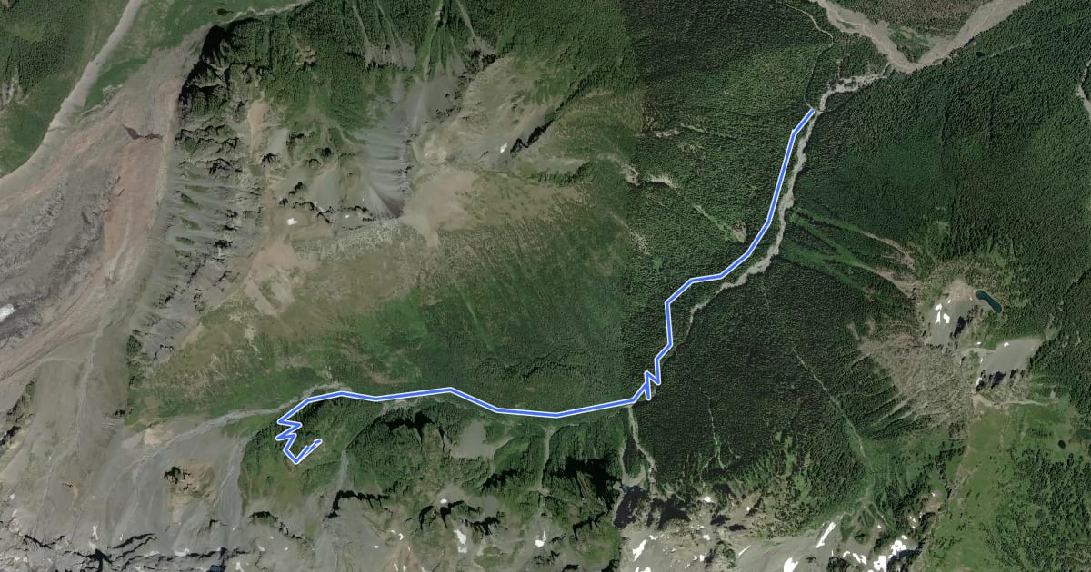 Маршрут Summerland Trail на спутниковом снимке